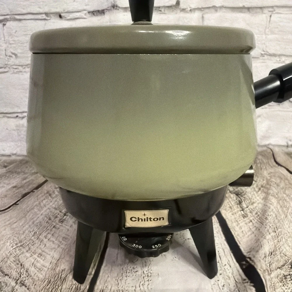 Vintage Chilton Electric Fondue Pot Green with 2.9